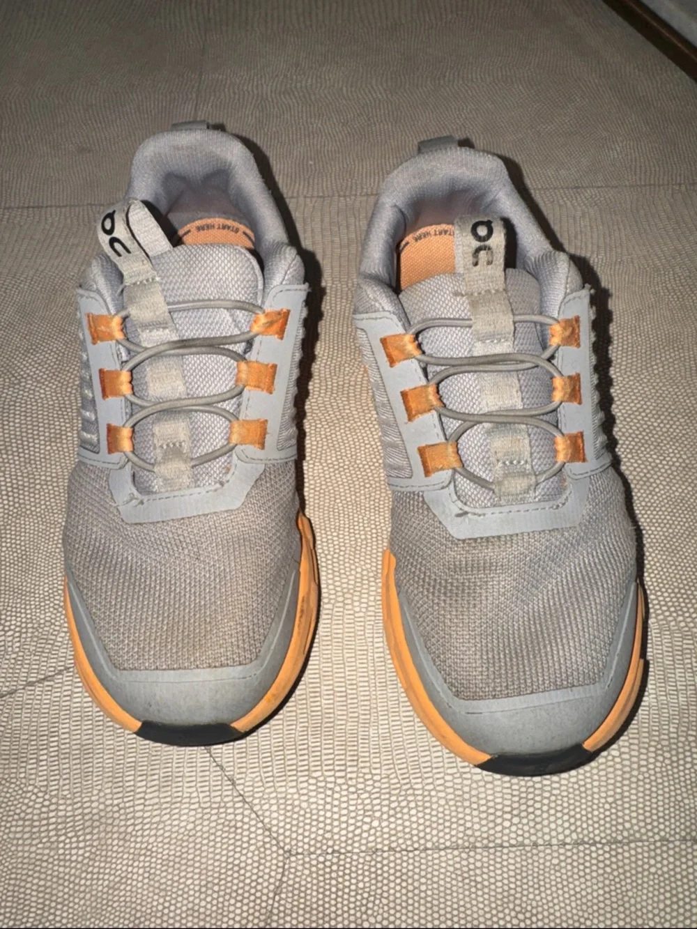 Boys OnCloud Tennis shoes
Size 1.5
Grey/orange
Used but with lots of wear left! - Picture 2 of 7
